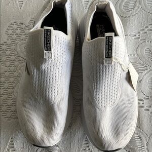 Skechers White Performance Slip-Ons